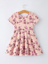 Load image into Gallery viewer, Western Print Girl Short Sleeve Dress