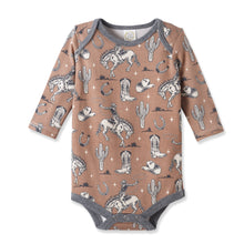 Load image into Gallery viewer, Wild Wrangler/Brown Western Cowboy Bamboo Baby Boy Bodysuit