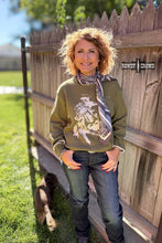 Load image into Gallery viewer, DS OLIVE Wild & Western Sweater