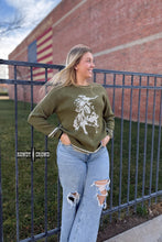 Load image into Gallery viewer, DS OLIVE Wild & Western Sweater