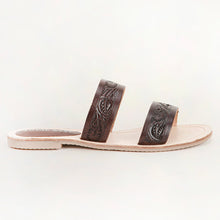 Load image into Gallery viewer, Loyal West Mesa Wanderer Sandals - Black Handtooled Leather