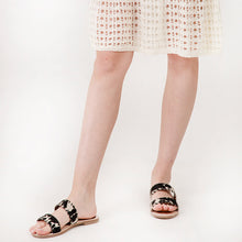 Load image into Gallery viewer, Loyal West Mesa Wanderer Sandals - Black And White Cowhide