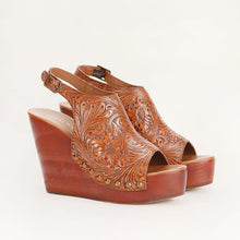 Load image into Gallery viewer, Loyal West Amelia Sandals Handtooled Leather