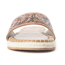 Load image into Gallery viewer, Dustlily Trail Handtooled Sandals in Rawhide Tan