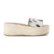 Load image into Gallery viewer, Mesa Mane Hairon Leather Sandals in Black & White
