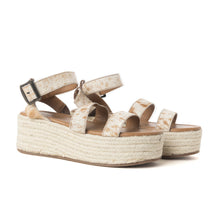 Load image into Gallery viewer, Longhorn Lasso Leather Sandals in Brown & White Hairon