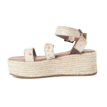 Load image into Gallery viewer, Longhorn Lasso Leather Sandals in Brown & White Hairon