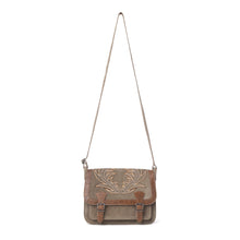 Load image into Gallery viewer, Myra Amberwood Suede Leather Boot Embroidered Bag in Olive Taupe