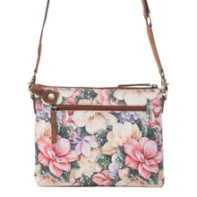Load image into Gallery viewer, Myra Wildflower Trail Cotton & Leather Crossbody Bag in Vintage Rose