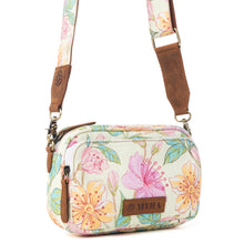 Load image into Gallery viewer, Myra Meadow Song Cotton & Leather Crossbody Bag in Lemon Blossom
