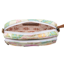 Load image into Gallery viewer, Myra Meadow Song Cotton & Leather Crossbody Bag in Lemon Blossom