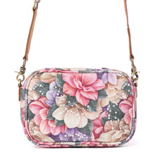 Load image into Gallery viewer, Myra Meadow Song Cotton & Leather Crossbody Bag in Meadow Blush