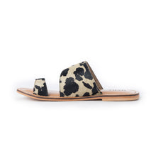 Load image into Gallery viewer, Myra Cattle Trail Hairon Leather Sandals in Ivory Cowhide