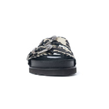 Load image into Gallery viewer, Myra Coyote Crest Hairon Leather Sandals in Vanilla White