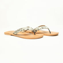 Load image into Gallery viewer, Myra Echo Valley Hairon Leather Sandals in Spotted Ivory