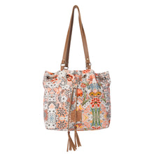 Load image into Gallery viewer, Myra Southern Bloom Cotton & Leather Bucket Bag in Clay Blossom