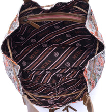 Load image into Gallery viewer, Myra Southern Bloom Cotton & Leather Bucket Bag in Clay Blossom