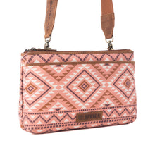 Load image into Gallery viewer, Myra Tribal Hollow Cotton & Leather Crossbody Bag in Terra Cider