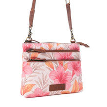 Load image into Gallery viewer, Myra Maple Ridge Cotton & Leather Crossbody Bag in Rose Petal