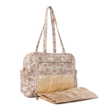 Load image into Gallery viewer, Myra Sunnyfield Cotton Diaper Bag in Mocha Beige