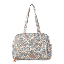 Load image into Gallery viewer, Myra Sunnyfield Cotton Diaper Bag in Dusty Teal