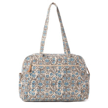 Load image into Gallery viewer, Myra Sunnyfield Cotton Diaper Bag in Dusty Teal