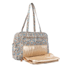 Load image into Gallery viewer, Myra Sunnyfield Cotton Diaper Bag in Dusty Teal
