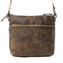 Load image into Gallery viewer, Myra Feline Hairon Leather Crossbody Bag Suede Finish, Leopard Print Front, Adjustable Strap for Everyday Chic