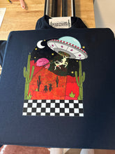 Load image into Gallery viewer, Space Abduction Checkered graphic tee
