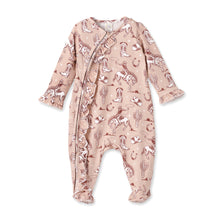 Load image into Gallery viewer, Wild Wrangler/Pink Bamboo Ruffle Zipper Romper - Western
