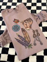 Load image into Gallery viewer, Wyoming Collage - Purple Crewneck
