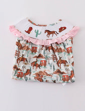 Load image into Gallery viewer, Western smocked girl dress
