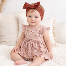 Load image into Gallery viewer, Wild Wrangler/Pink Bamboo Cowgirl Western Skirted Bodysuit

