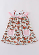 Load image into Gallery viewer, Western smocked girl dress
