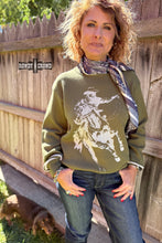 Load image into Gallery viewer, DS OLIVE Wild &amp; Western Sweater
