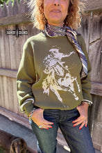 Load image into Gallery viewer, DS OLIVE Wild &amp; Western Sweater
