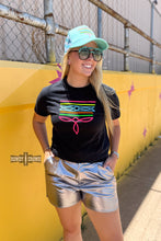 Load image into Gallery viewer, DS BLACK- Neon Boot Stitch Tee

