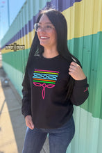 Load image into Gallery viewer, DS BLACK Neon Boot Stitch Sweater
