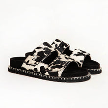 Load image into Gallery viewer, Loyal West Deen Canyon Sandals - Black And White Cowhide
