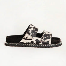 Load image into Gallery viewer, Loyal West Deen Canyon Sandals - Black And White Cowhide
