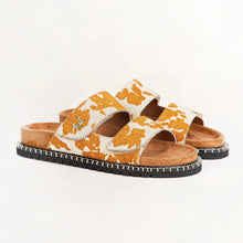 Load image into Gallery viewer, Loyal West Deen Canyon Sandals - Brown And White Cowhide
