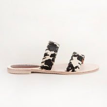 Load image into Gallery viewer, Loyal West Mesa Wanderer Sandals - Black And White Cowhide
