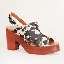 Load image into Gallery viewer, Loyal West Dana sandals - Black And White Cowhide
