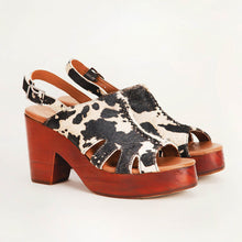 Load image into Gallery viewer, Loyal West Dana sandals - Black And White Cowhide

