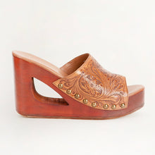 Load image into Gallery viewer, Loyal West Desert Wanderer Sandals - Light Brown Handtooled Leather
