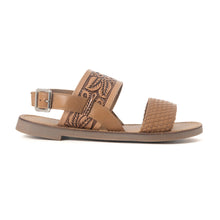 Load image into Gallery viewer, Pinehorn Handtooled Leather Sandals in Oak Brown
