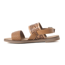Load image into Gallery viewer, Pinehorn Handtooled Leather Sandals in Oak Brown
