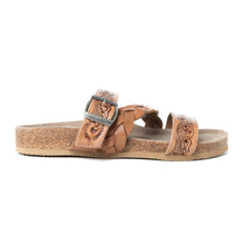 Load image into Gallery viewer, Dustbark Handtooled Leather Sandals in Rustic Tan
