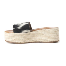 Load image into Gallery viewer, Mesa Mane Hairon Leather Sandals in Black &amp; White
