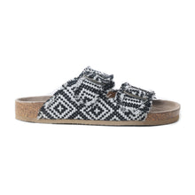 Load image into Gallery viewer, Ridge Denim Sandals in Black &amp; White

